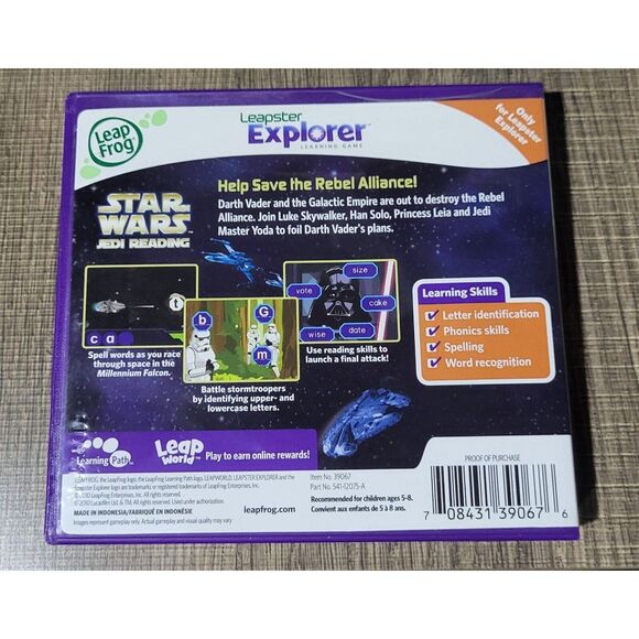 Leap Frog Leapster Explorer Star Wars Jedi Reading Learning Game with Case - Picture 2 of 4